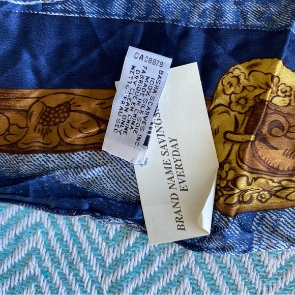 RARE NWT Bill Blass Vintage Silk Square Motorcycle Scarf NOS Deadstock Biker - Picture 5 of 5